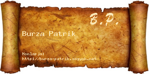 Burza Patrik névjegykártya